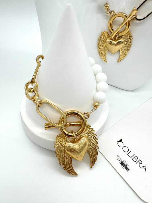 Colibra Heart Agate Bracelet