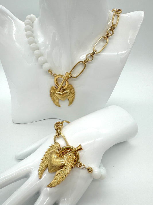 Colibra Heart Agate Bracelet