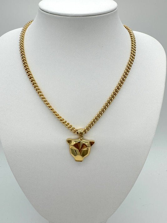 Colibra tiger head necklace - jewelry alloy - gold plated