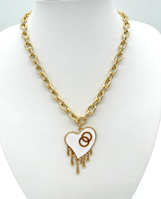 HEART necklace by Colibra - jewelry alloy - gold-plated
