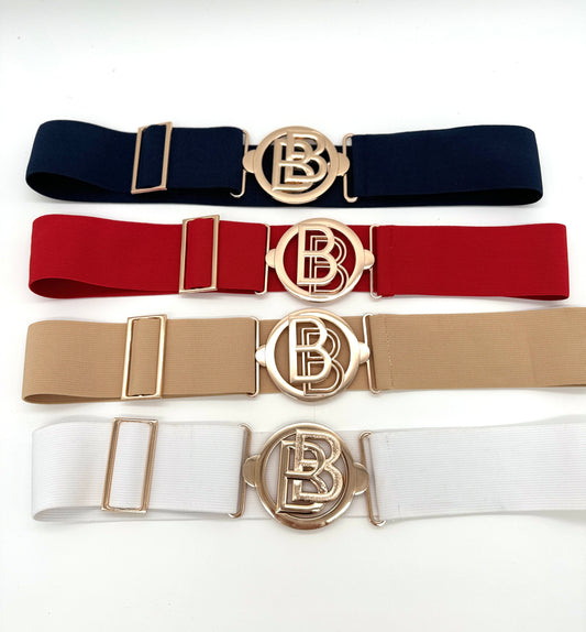 Pasek BB guma (kolory) biały, beżowy, granatowy, czerwony